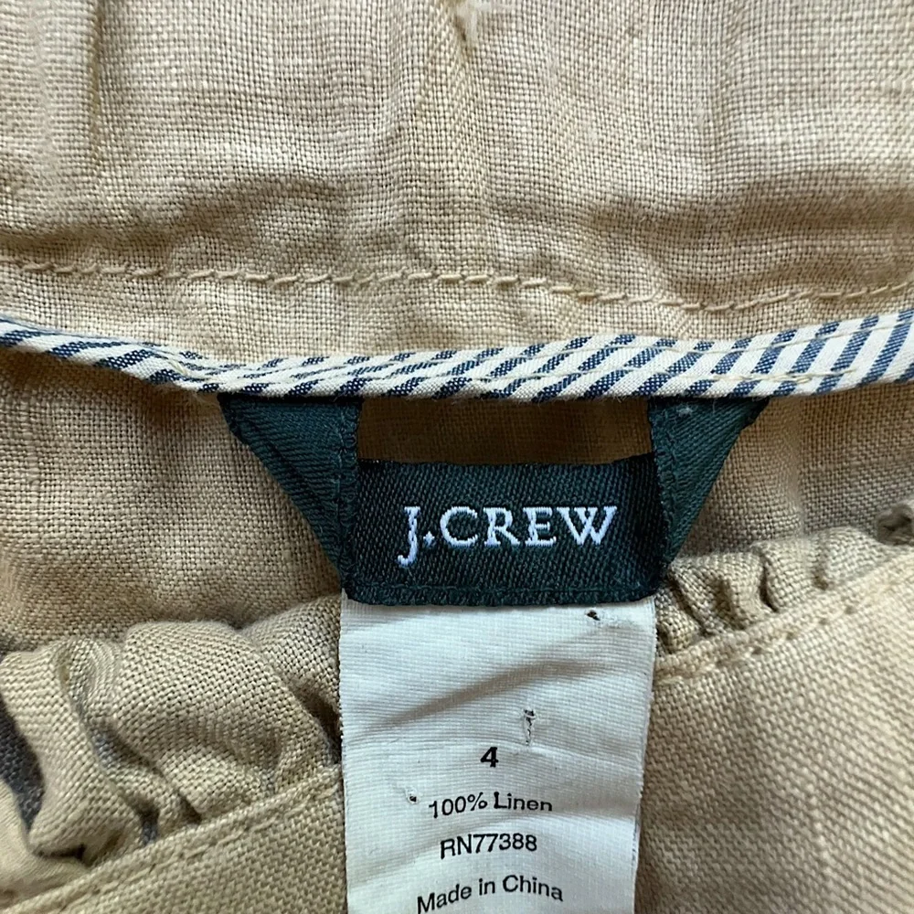 J CREW | MONTEREY LINEN DRAWSTRING MINI SKIRT LIKE NEW POCKETS | SIZE 4